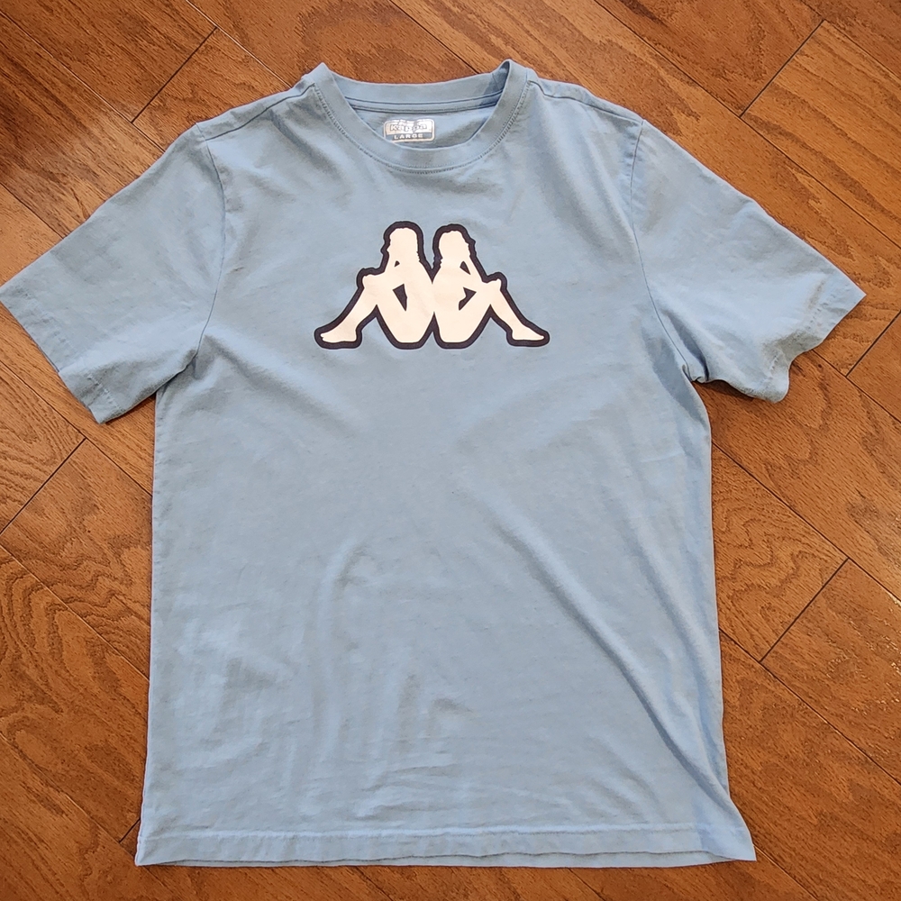 Kappa Korpo Cromen Logo T-Shirt in a light blue Men's Tee Large